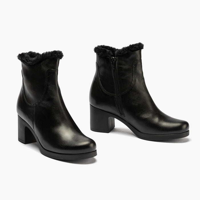 pitillos Botín con Pelo de mujer color negro Descuentos del mes
