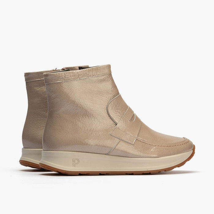 pitillos Botín Charol para mujer color piedra Oferta exclusiva