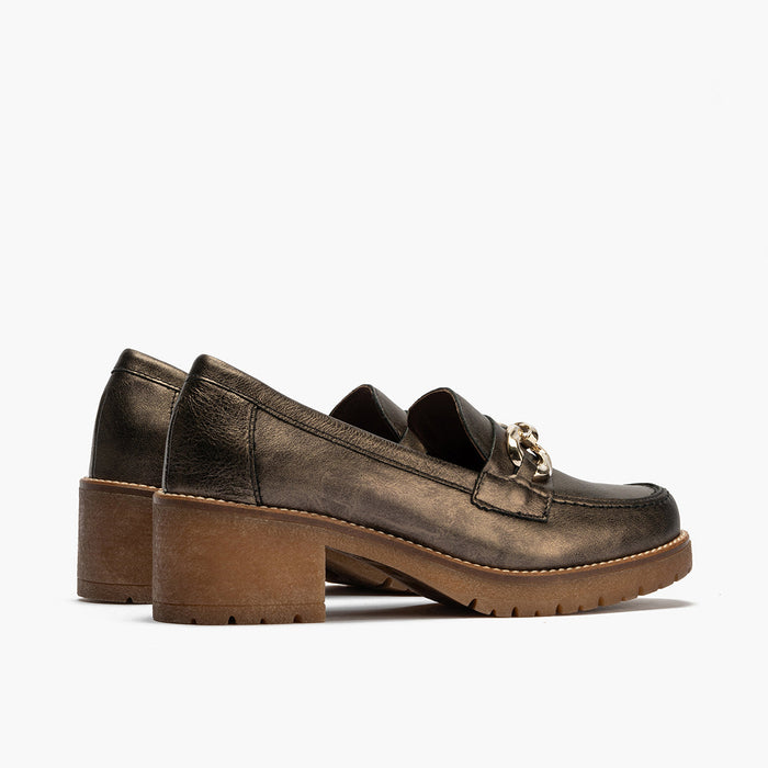 pitillos Mocasín en Laminado mujer color bronce Ofertas de temporada
