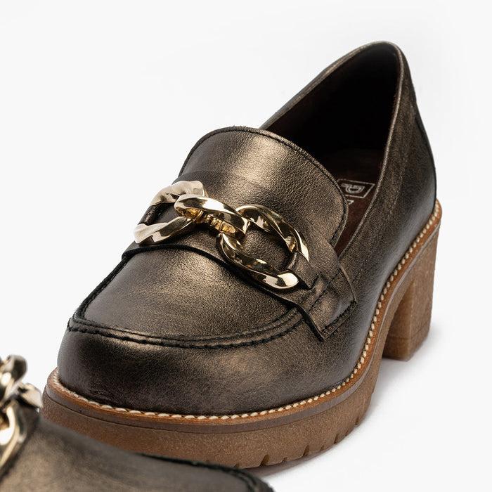 pitillos Mocasín en Laminado mujer color bronce Ofertas de temporada