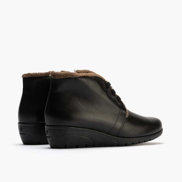 pitillos Botín con Pelo de mujer color negro Ofertas especiales