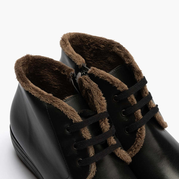 pitillos Botín con Pelo de mujer color negro Ofertas especiales