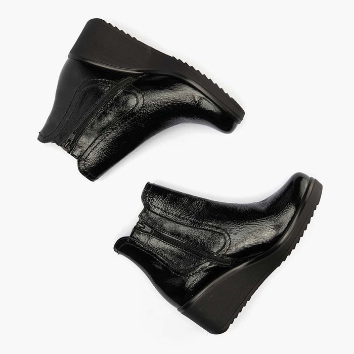 pitillos Botín Chelsea en Charol para mujer color negro Rebajas de fin de temporada