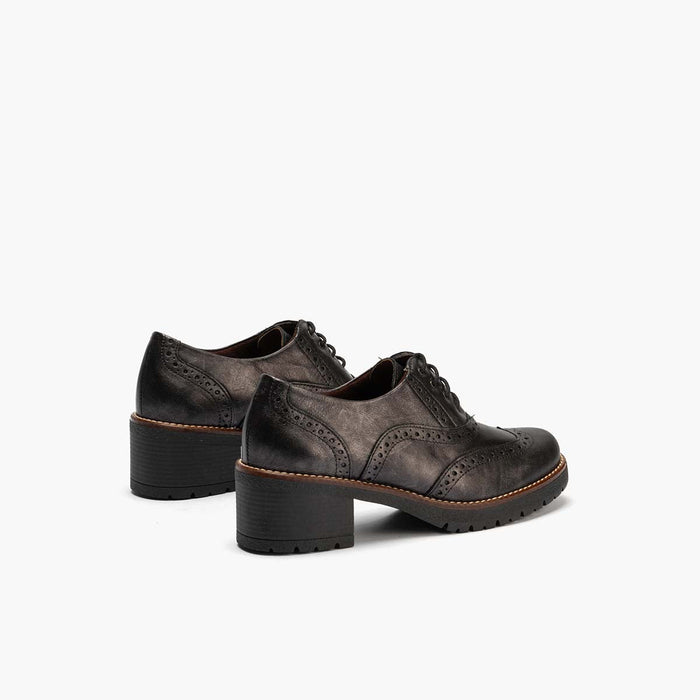 pitillos Zapato Inglés en Laminado para mujer color antracita Precio ultrabajo