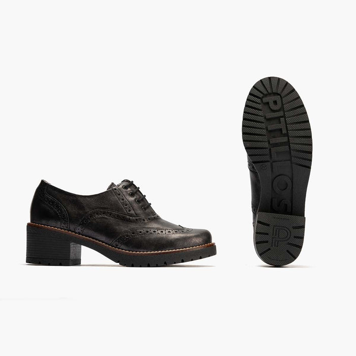 pitillos Zapato Inglés en Laminado para mujer color antracita Precio ultrabajo