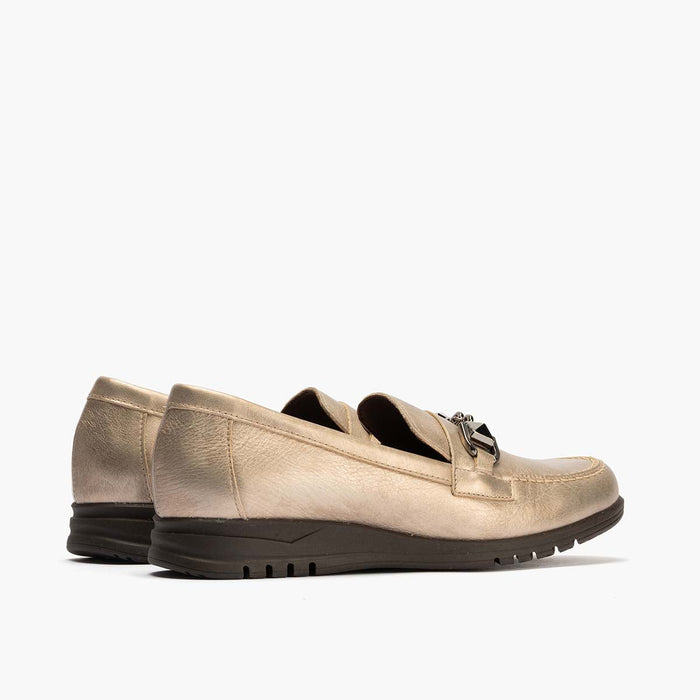pitillos Mocasín con Adorno de mujer color piedra Rebajas
