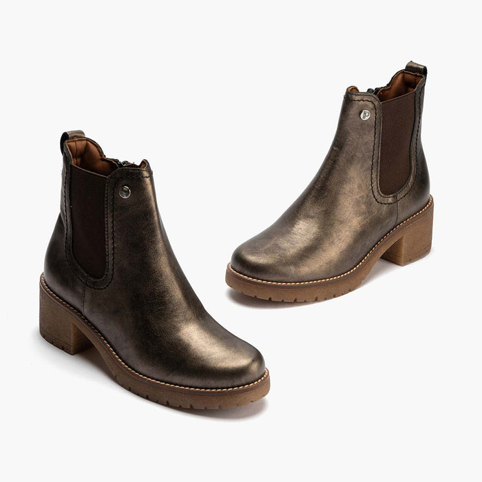 pitillos Botín Chelsea en Laminado para mujer color bronce Venta caliente