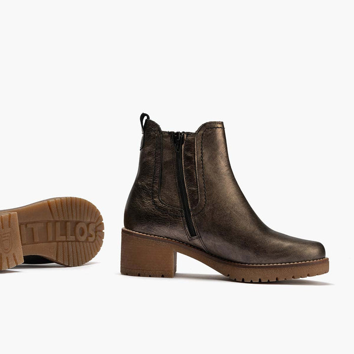 pitillos Botín Chelsea en Laminado para mujer color bronce Venta caliente