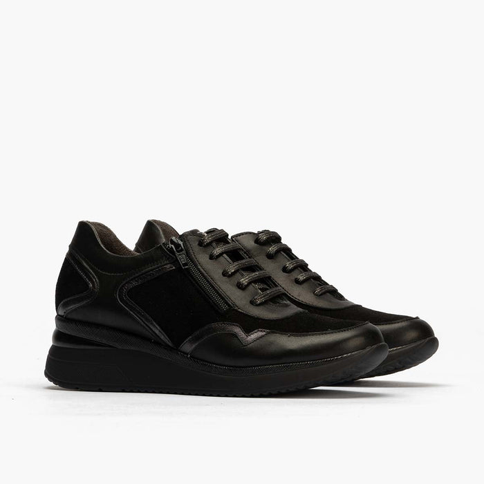 pitillos Zapato Deportivo Napa con Cremallera mujer color negro Rebajas baratas