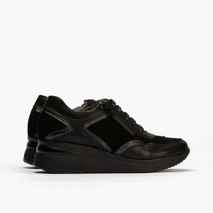 pitillos Zapato Deportivo Napa con Cremallera mujer color negro Rebajas baratas