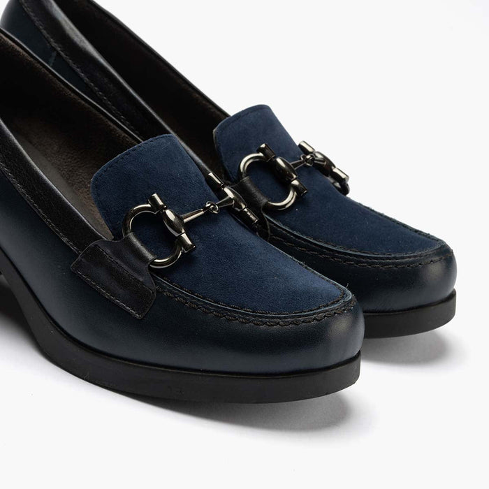 pitillos Mocasín Combinado de mujer color marino Ventas relámpago