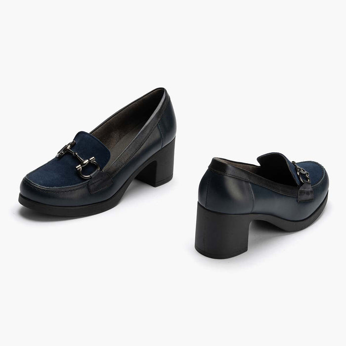pitillos Mocasín Combinado de mujer color marino Ventas relámpago