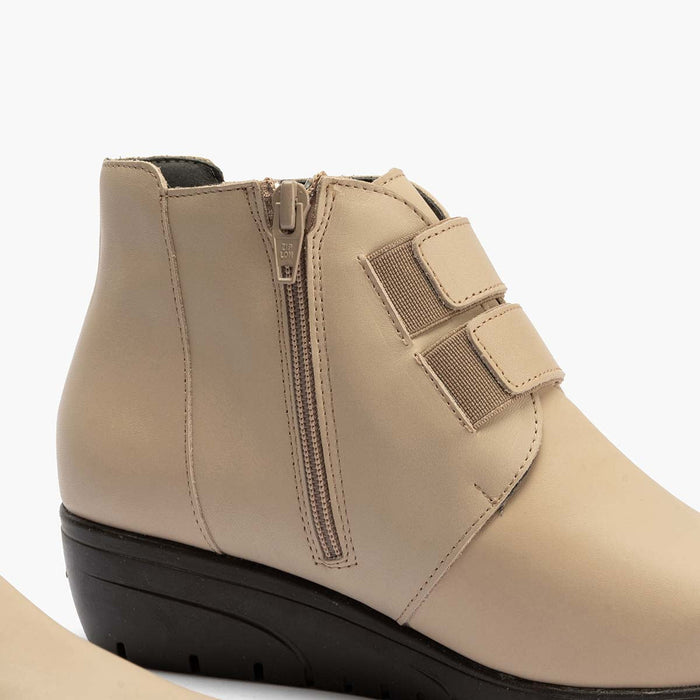 pitillos Botín con Correa para mujer color piedra Tienda