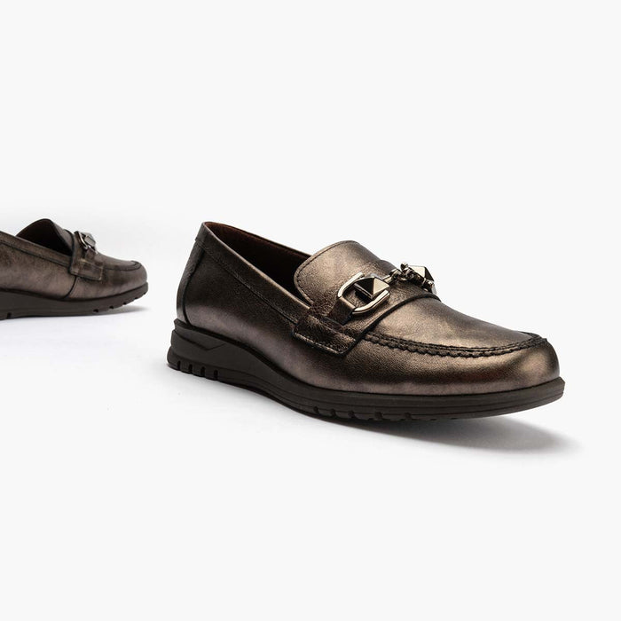 pitillos Mocasín con Adorno mujer color bronce Tienda