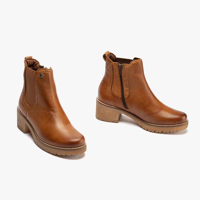 pitillos Botín Chelsea en Napa mujer color cuero Liquidación