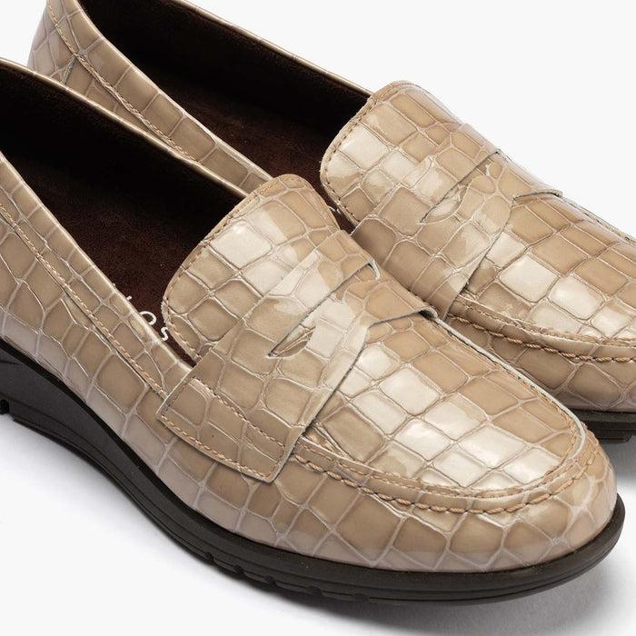 pitillos Mocasín en Coco de mujer color piedra Mejor oferta