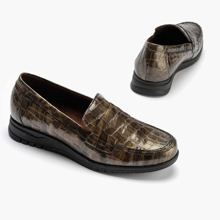 pitillos Mocasín en Coco para mujer color humo Oferta especial