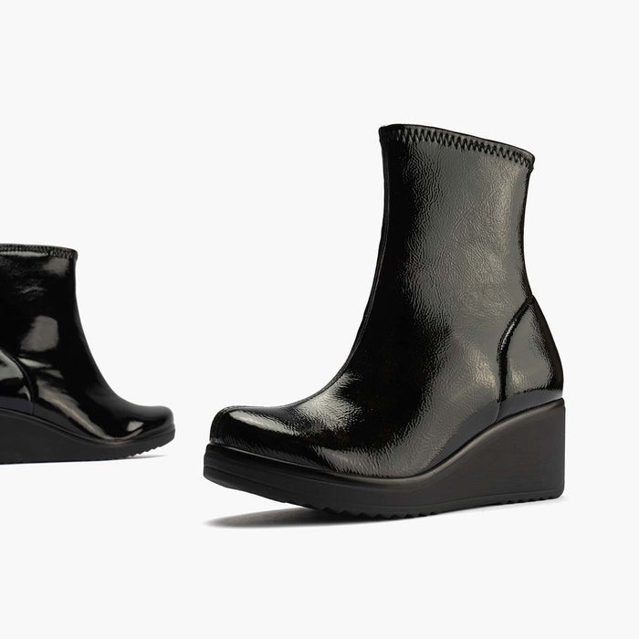 pitillos Botín Charol Strech de mujer color negro Envío gratis
