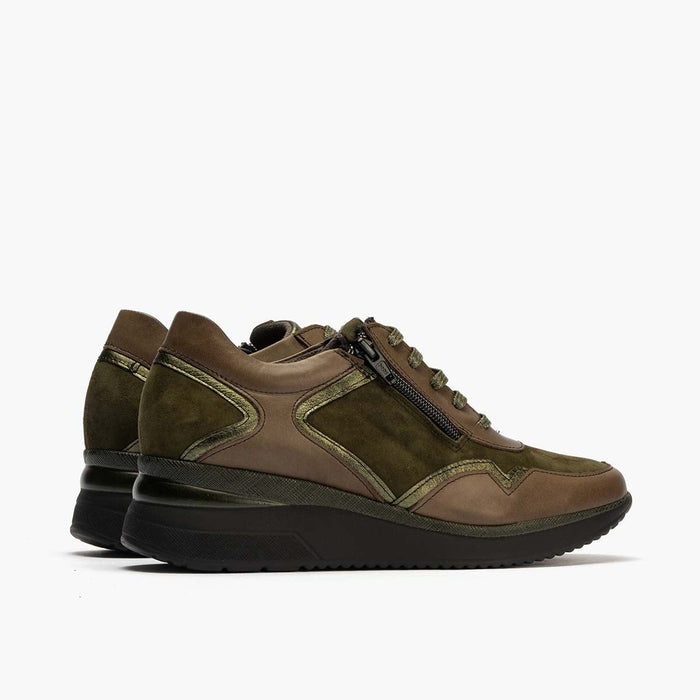 pitillos Zapato Deportivo Napa con Cremallera de mujer color kaki COMPRAR AHORA
