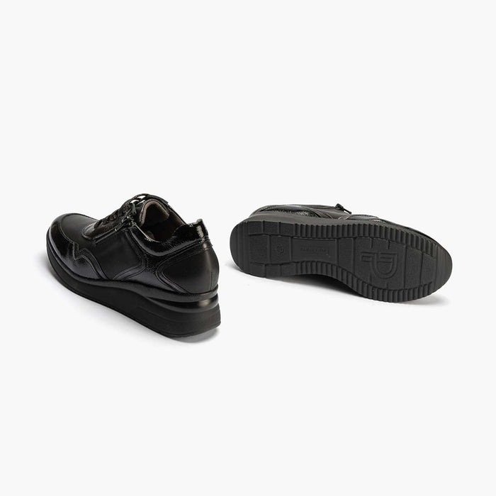 pitillos Zapato Deportivo Charol con Cremallera para mujer color negro Último día
