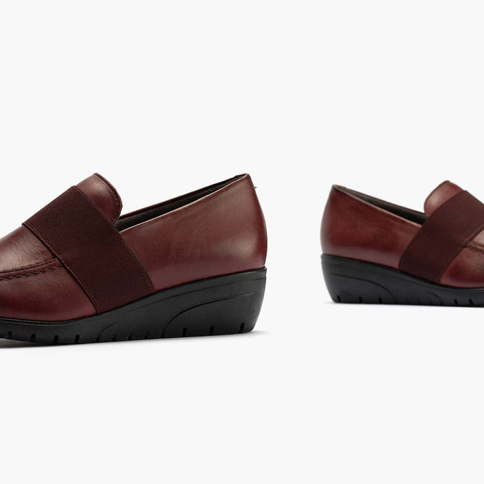 pitillos Zapato Abotinado con Elástico para mujer color burdeos Solo hoy