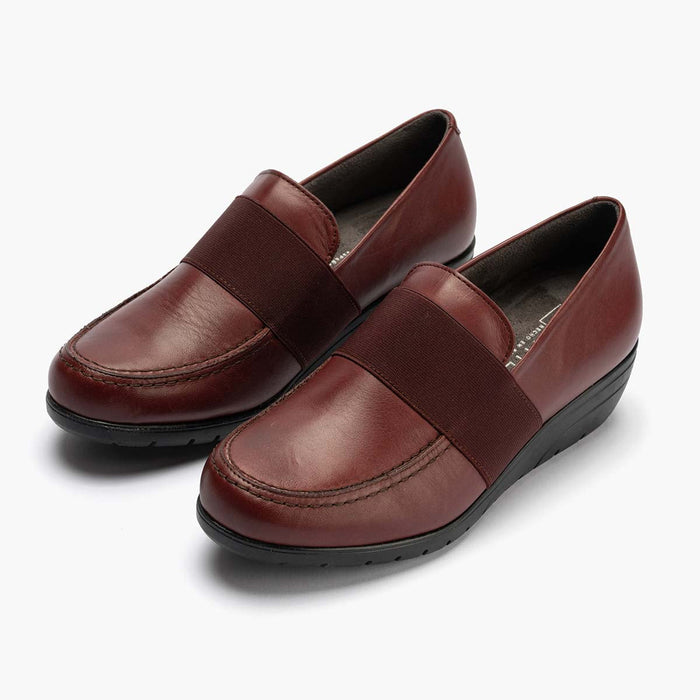pitillos Zapato Abotinado con Elástico para mujer color burdeos Solo hoy