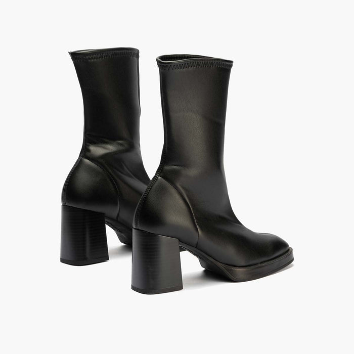 pitillos Botín Napa Strech de mujer color negro Ahorra y exporta
