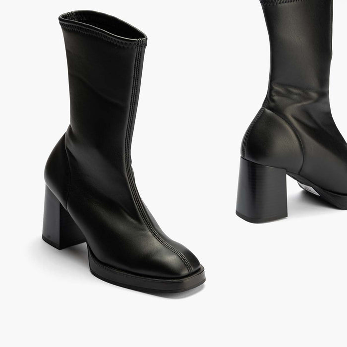 pitillos Botín Napa Strech de mujer color negro Ahorra y exporta