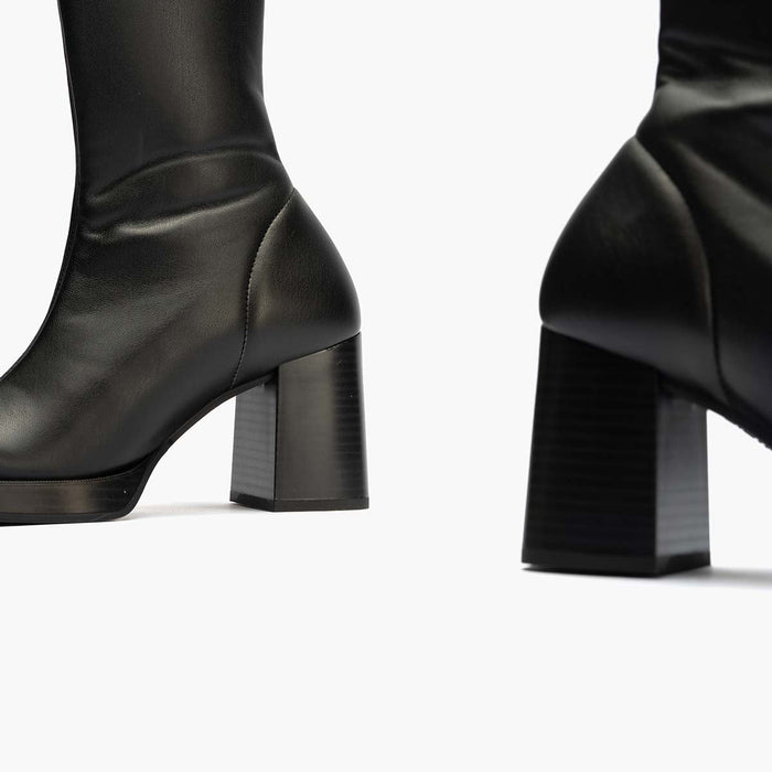 pitillos Botín Napa Strech de mujer color negro Ahorra y exporta