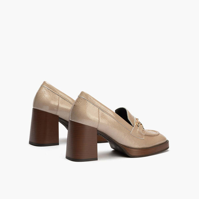 pitillos Mocasín Adorno para mujer color piedra Descuentos del mes