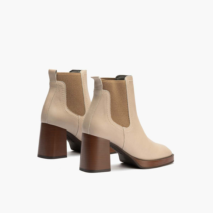 pitillos Botín Chelsea para mujer color piedra Última moda