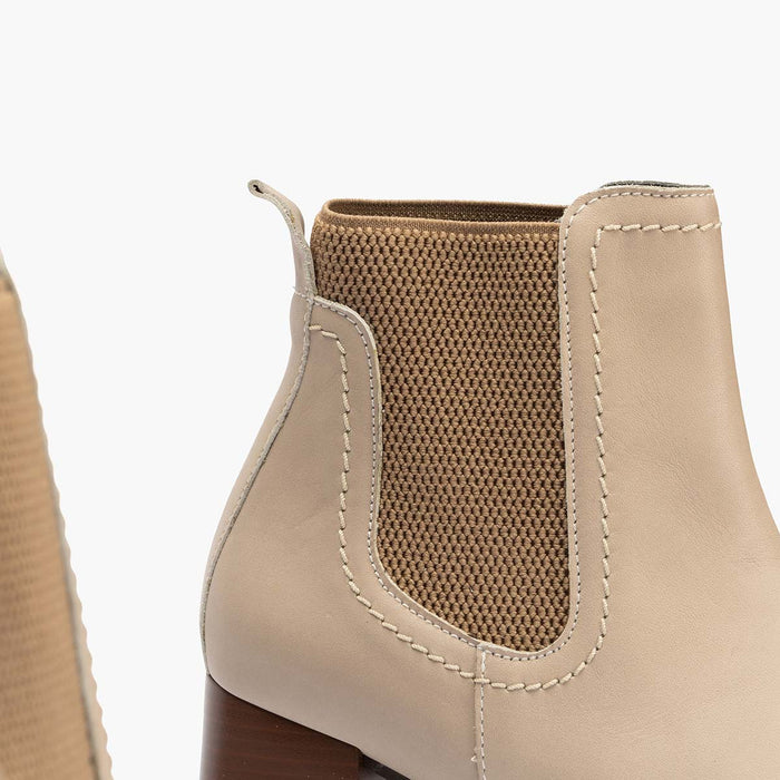 pitillos Botín Chelsea para mujer color piedra Última moda