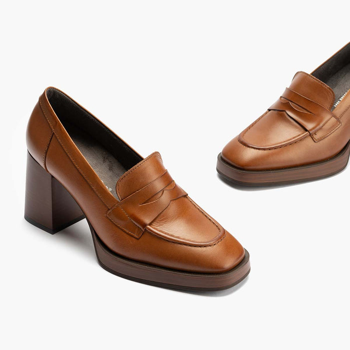 pitillos Mocasín en Napa para mujer color cuero Descuento por venta flash