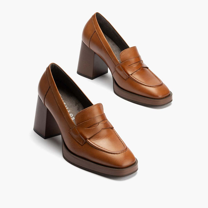 pitillos Mocasín en Napa para mujer color cuero Descuento por venta flash