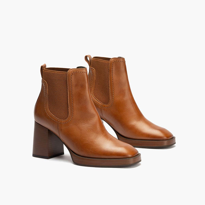 pitillos Botín Chelsea de mujer color cuero En línea