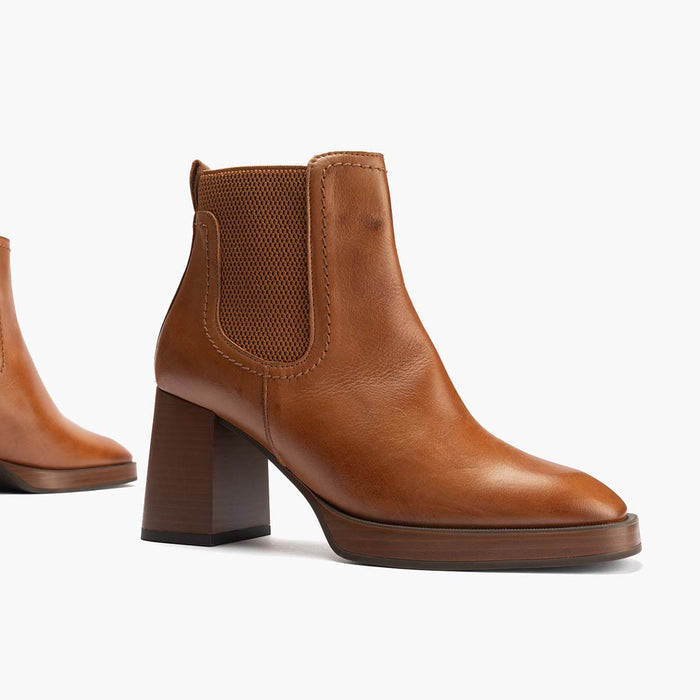 pitillos Botín Chelsea de mujer color cuero En línea