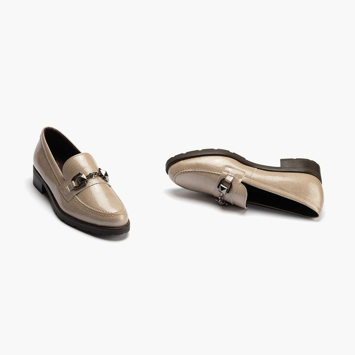 pitillos Mocasín Adorno mujer color piedra Outlet online
