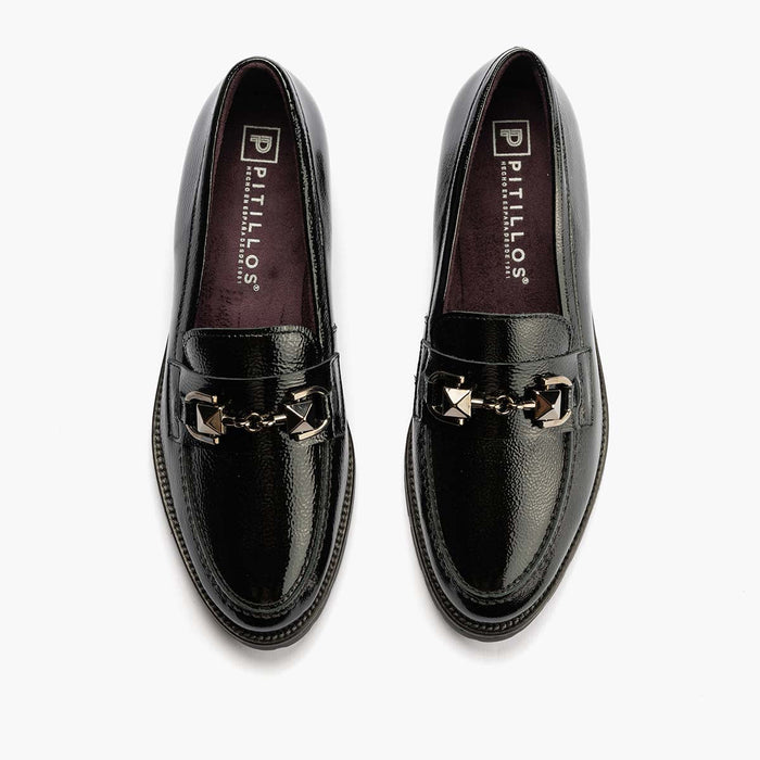 pitillos Mocasín Adorno de mujer color negro Rebajas