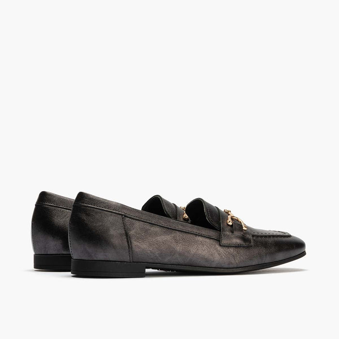 pitillos Mocasín Laminado mujer color antracita Rebajas baratas