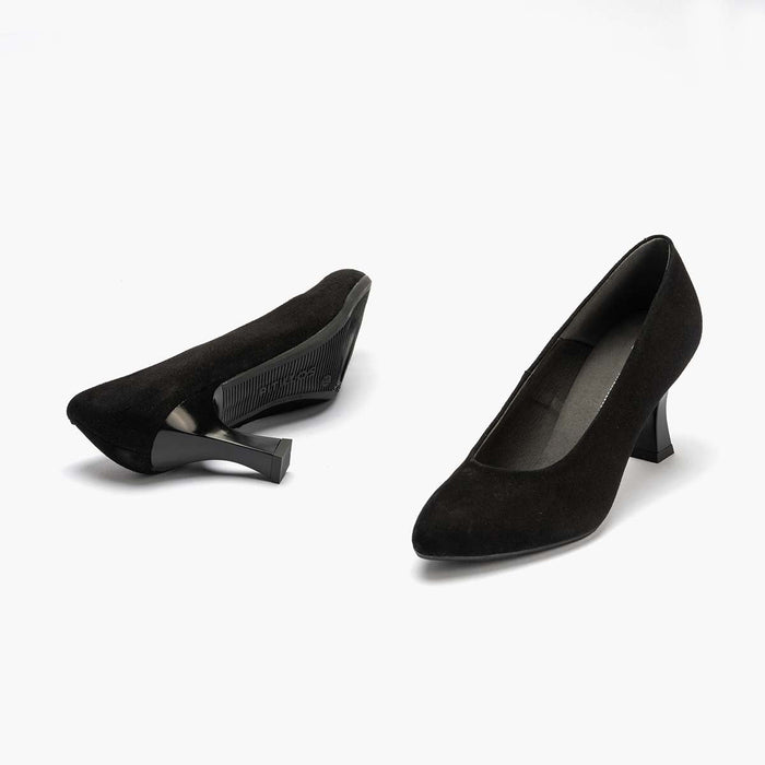 pitillos Zapato de Salón Ante mujer color negro Ventas relámpago
