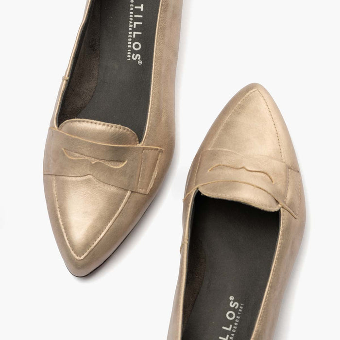 pitillos Mocasín en Laminado para mujer color piedra Oferta especial