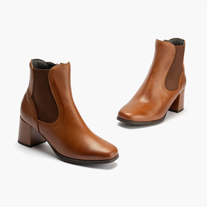 pitillos Botín Chelsea de mujer color cuero Último día