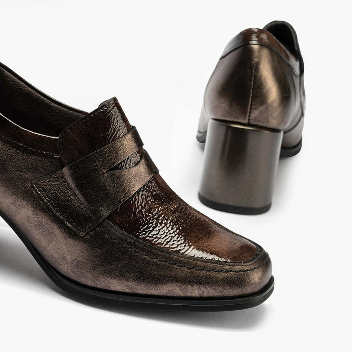 pitillos Zapato Abotinado Combinado de mujer color bronce Solo queda un día