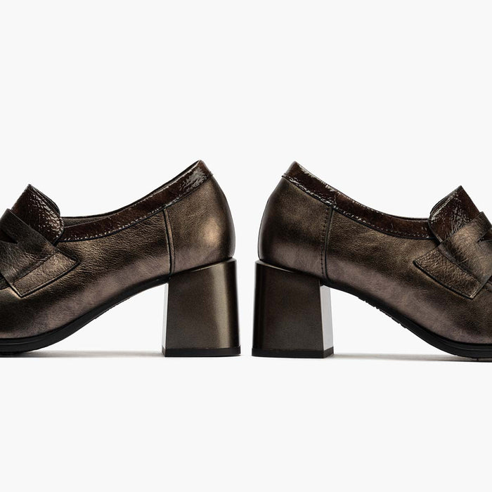 pitillos Zapato Abotinado Combinado de mujer color bronce Solo queda un día