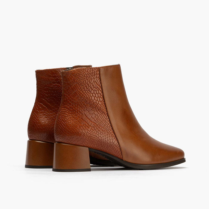 pitillos Botín Combinado de mujer color cuero Tienda de fábrica