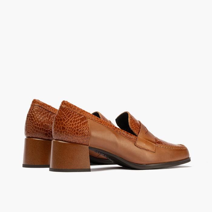 pitillos Mocasín Combinado para mujer color cuero Ahorra y exporta