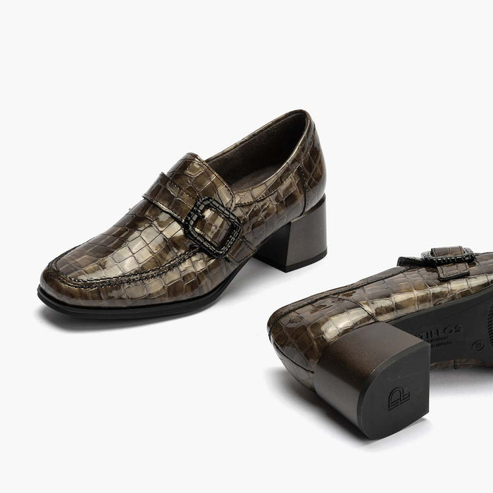 pitillos Zapato Abotinado en Coco de mujer color humo En oferta