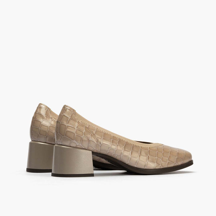 pitillos Zapato de Salón Pico con Elástico de mujer color piedra Libre de impuestos