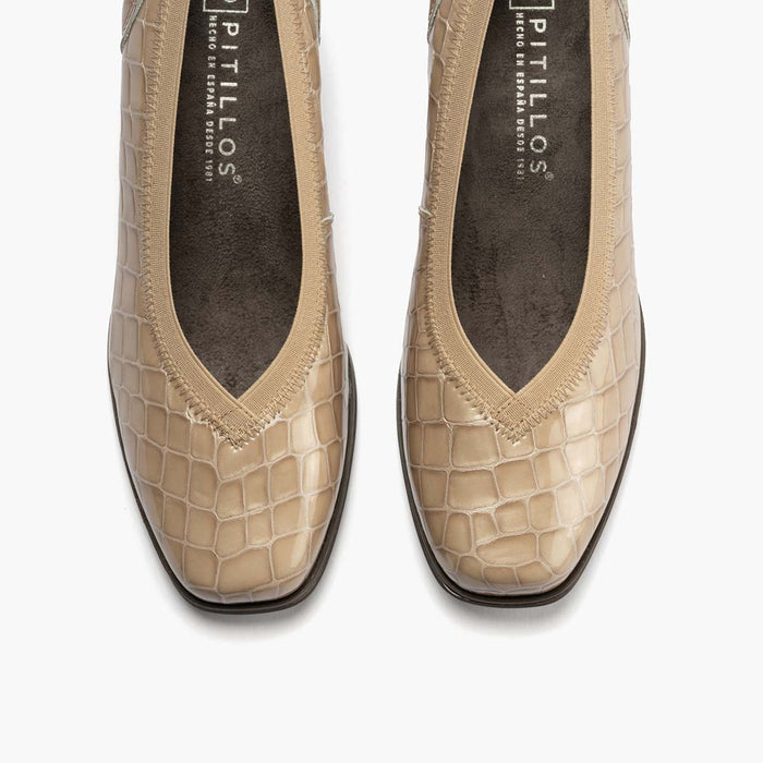 pitillos Zapato de Salón Pico con Elástico de mujer color piedra Libre de impuestos