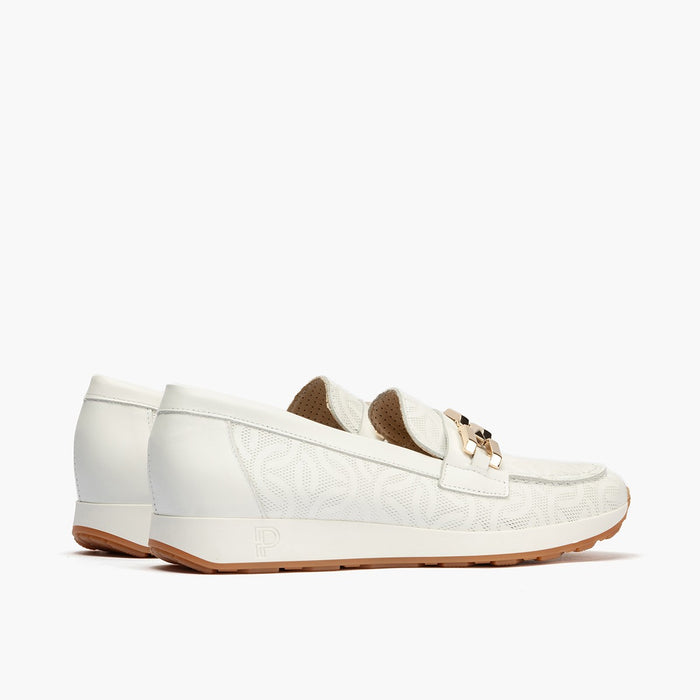 pitillos Mocasines de mujer con adorno cadena metálica BLANCO Gran oferta